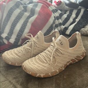 APL Cream and Brown Trail Sneakers with Mesh Upper